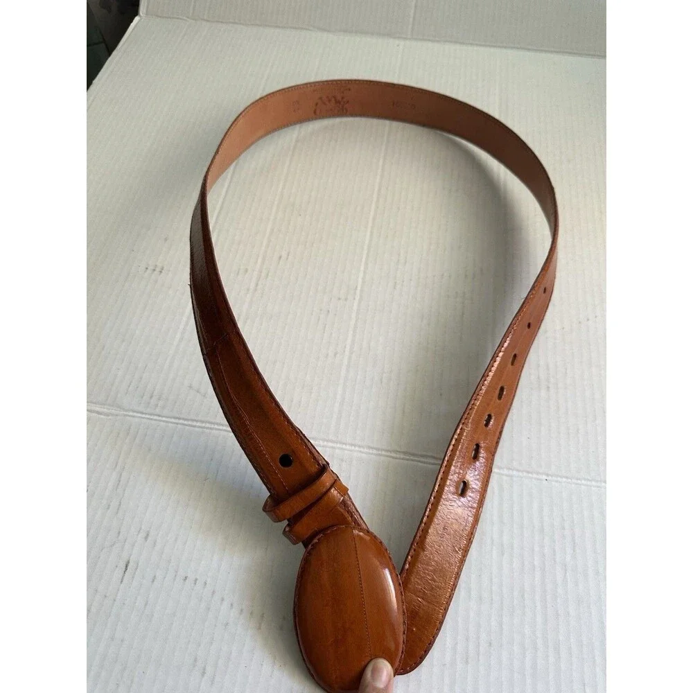 Eel Skin Cognac Western Men’s Belt 40 Rodeo Max